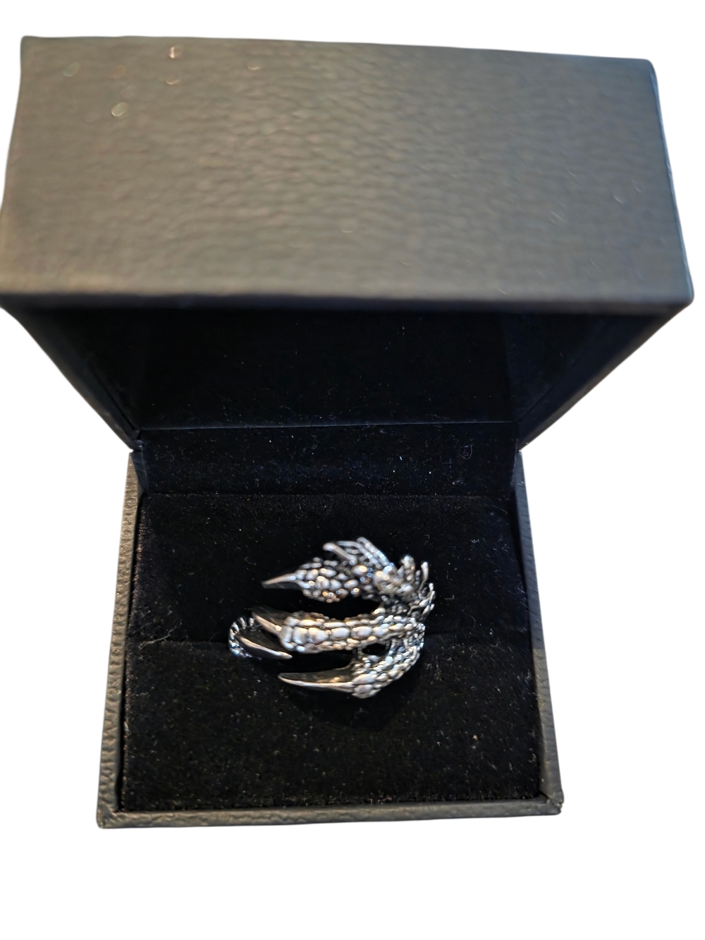 Silver Dragon Claw Ring - Sculpted Detail